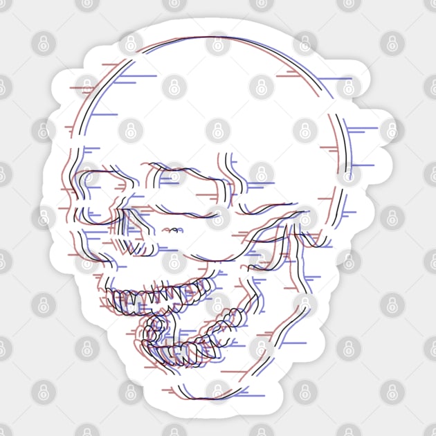 Glitch Skull (Black Base) Sticker by WolfCommander